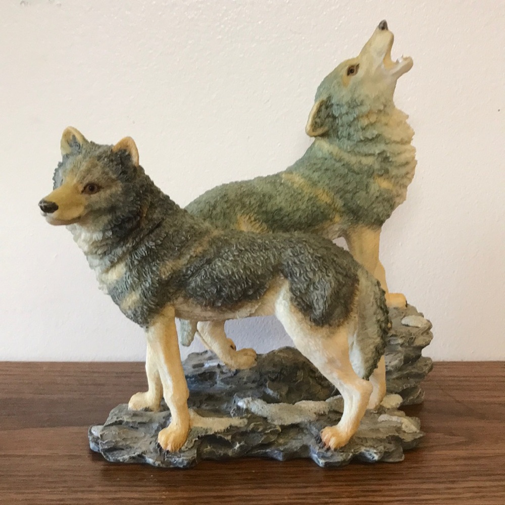 Wolf figure height 7” length 7”